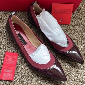 NEW CAROLINA HERRERA flat shoes leather red size 38
